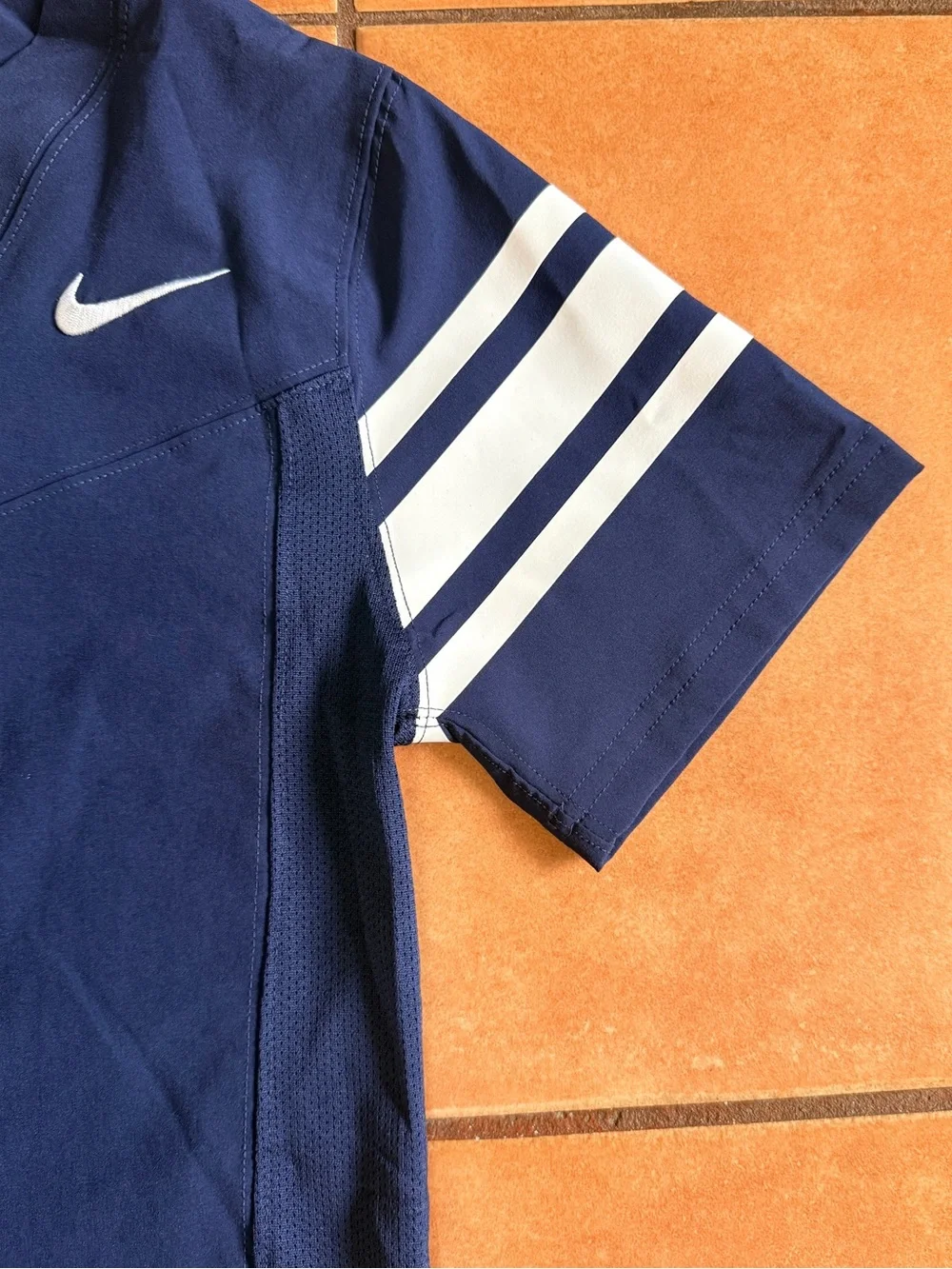 Nike Vapor Womens Flag Football Jersey Navy Blue White Striped Sleeves Size XS